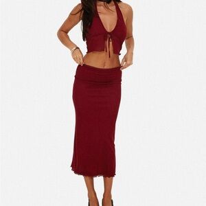Elegant Burgundy Skirt